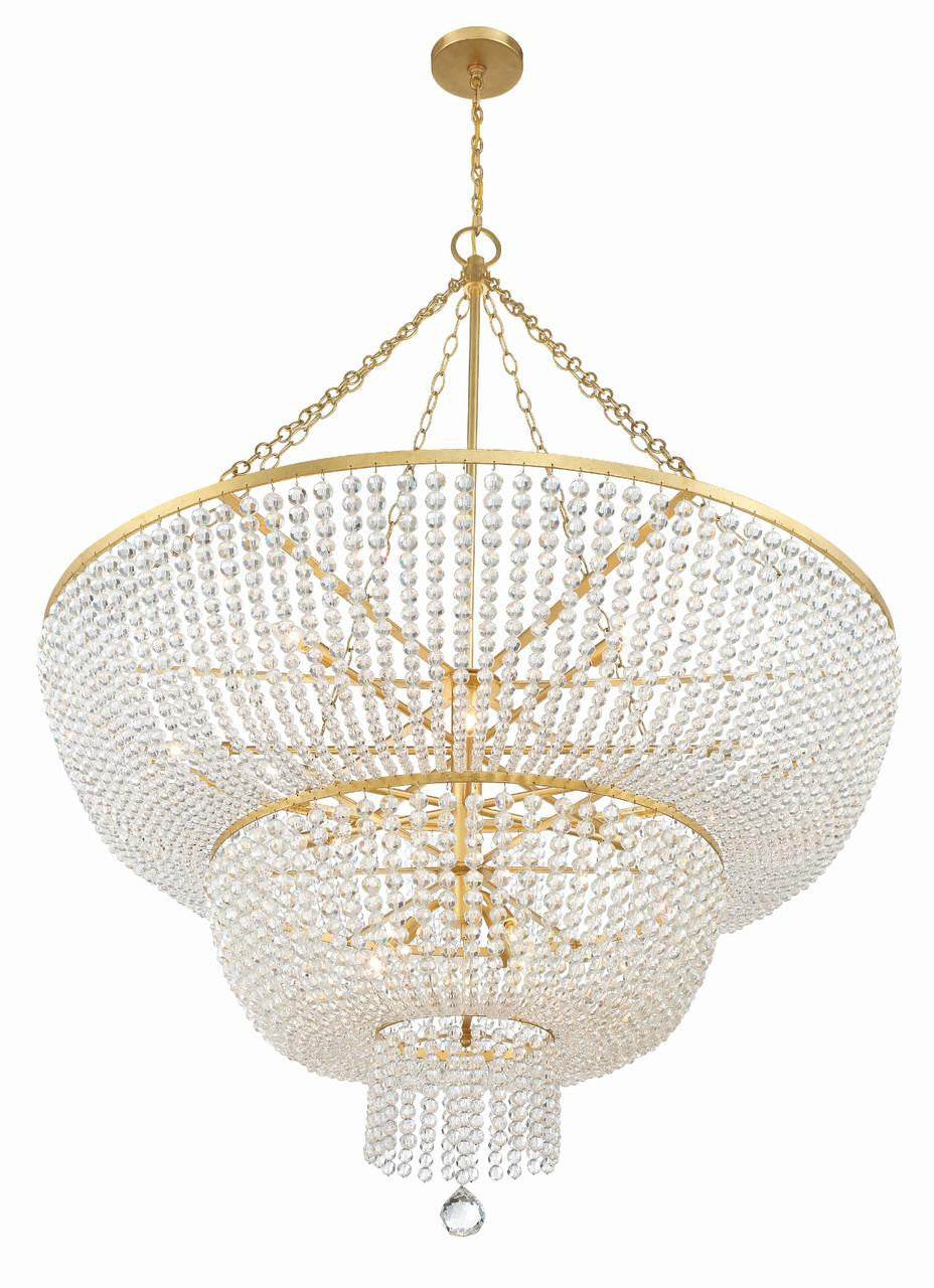 Crystorama Rylee Chandelier - Antique Gold 63.5"H