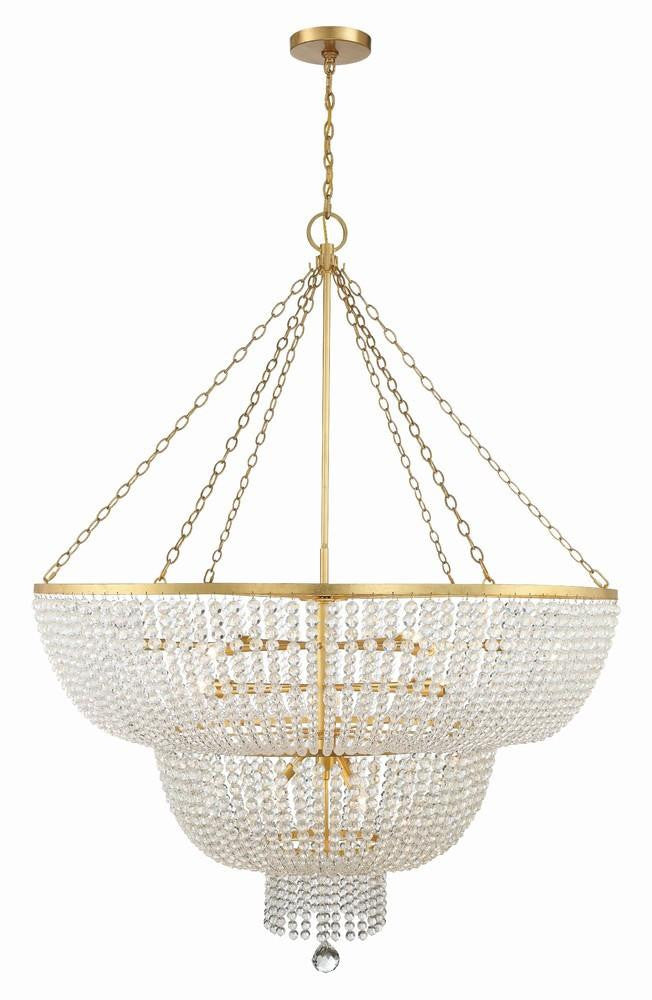 Crystorama Rylee 15 Light Chandelier Antique Gold
