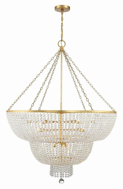 Crystorama Rylee 15 Light Chandelier Antique Gold