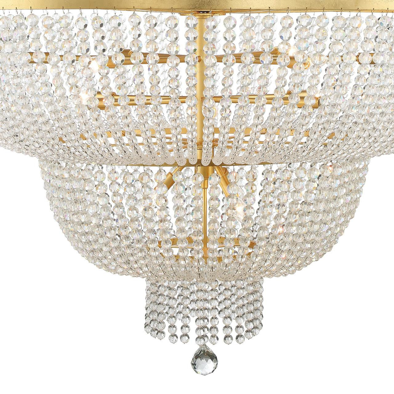 Crystorama Rylee Chandelier - Antique Gold 63.5"H