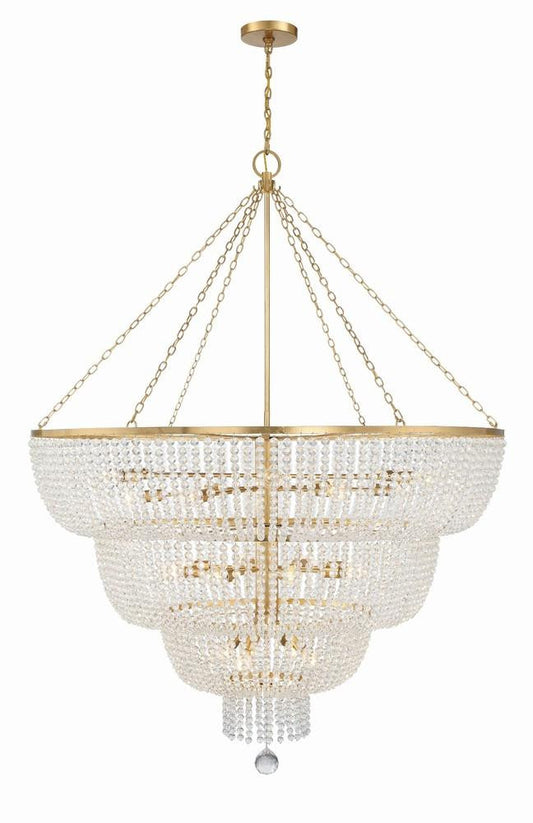 Crystorama Rylee 24 Light Chandelier Antique Gold
