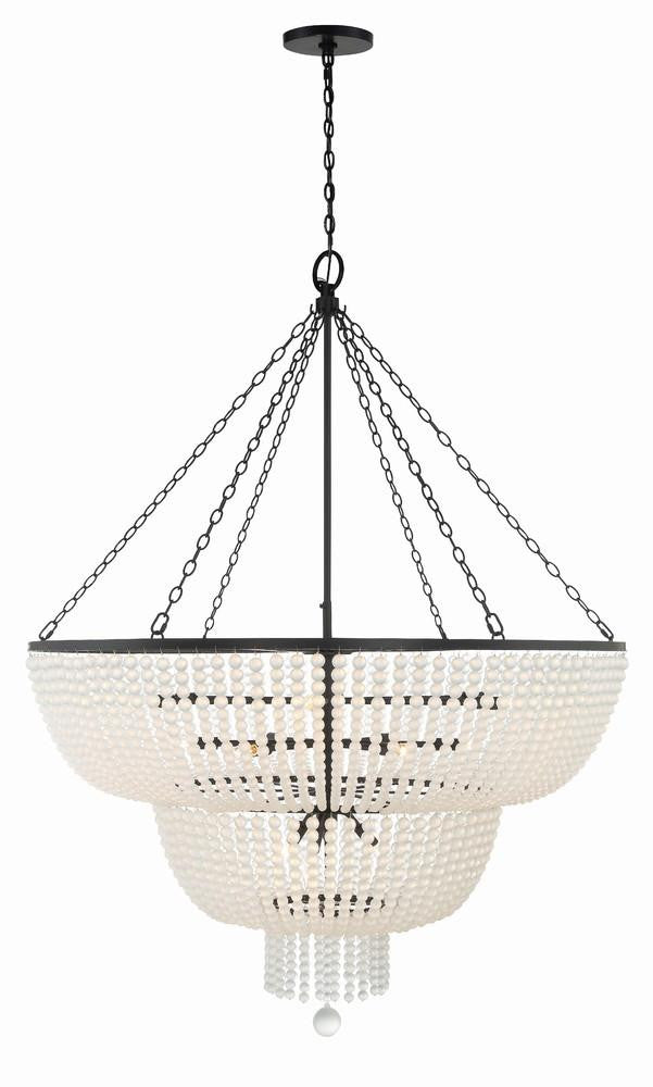 Crystorama Rylee Chandelier - Matte Black 63.5"H