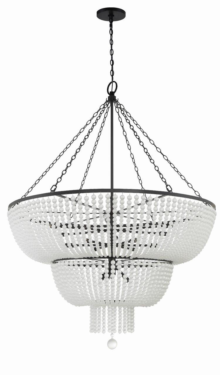 Crystorama Rylee Chandelier - Matte Black 63.5"H