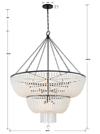 Crystorama Rylee Chandelier - Matte Black 63.5"H