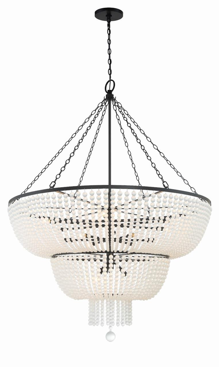 Crystorama Rylee Chandelier - Matte Black 63.5"H