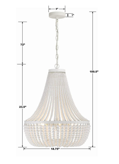 Crystorama Rylee Chandelier - Matte White 23.5"H