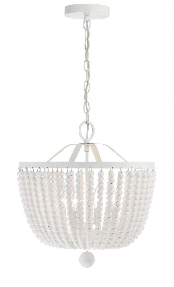 Crystorama Rylee 4 Light Mini Chandelier Matte White