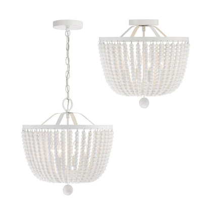 Crystorama Rylee Semi Flush Mount - Matte White 16.5"H
