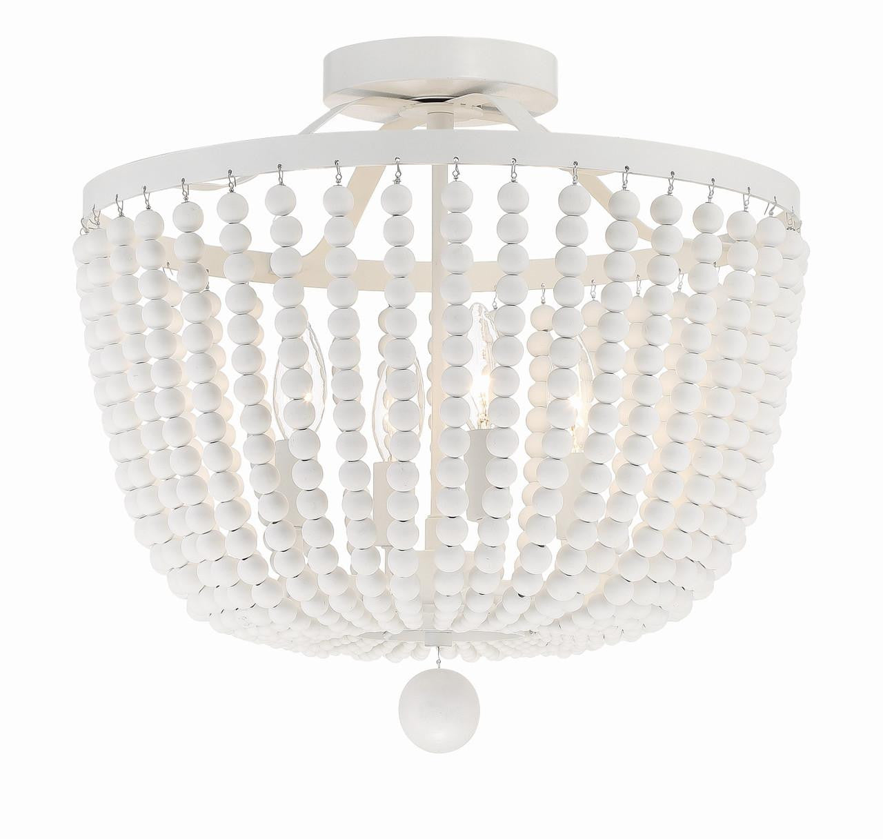 Crystorama Rylee Semi Flush Mount - Matte White 16.5"H