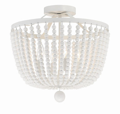 Crystorama Rylee Semi Flush Mount - Matte White 16.5"H