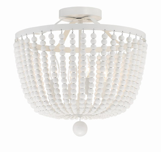 Crystorama Rylee Semi Flush Mount - Matte White 16.5"H