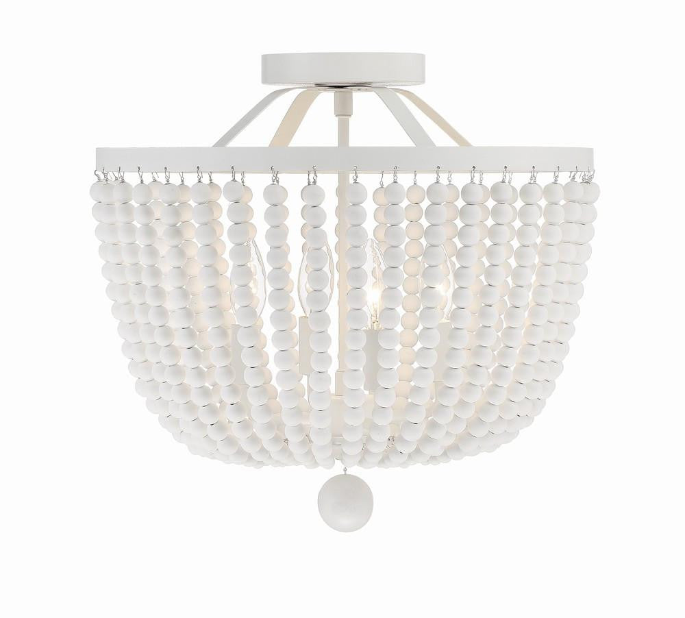 Crystorama Rylee Semi Flush Mount Matte White