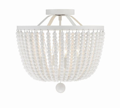 Crystorama Rylee Semi Flush Mount Matte White