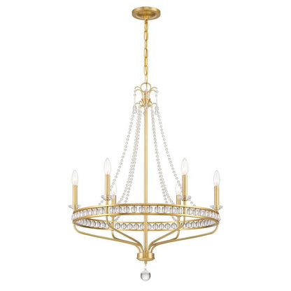 Crystorama Seville 6 Light Chandelier Aged Brass