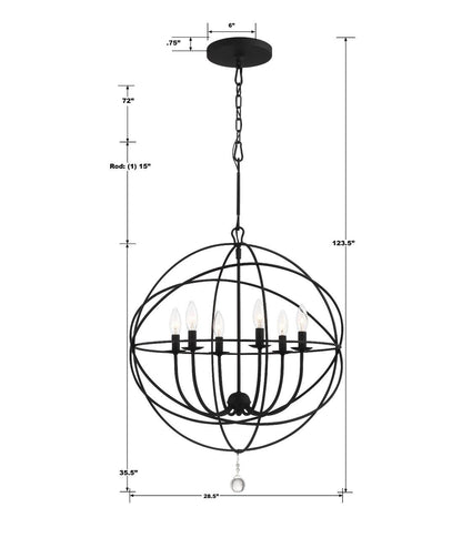 Crystorama Solaris 6 Light Chandelier