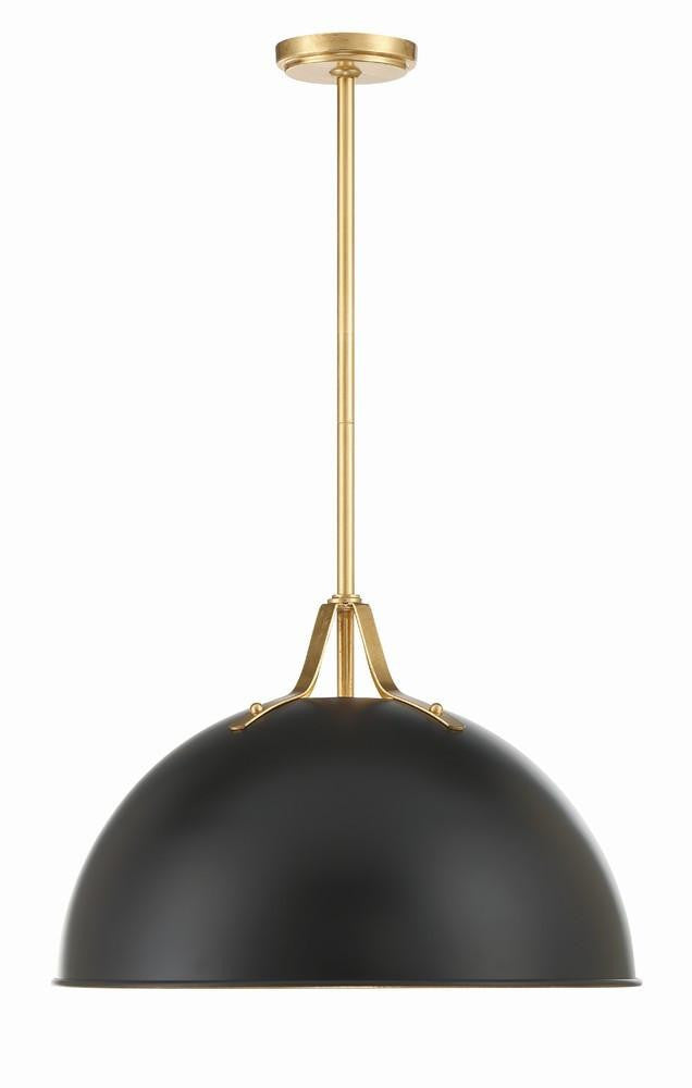 Crystorama Soto Chandelier Matte Black, Antique Gold