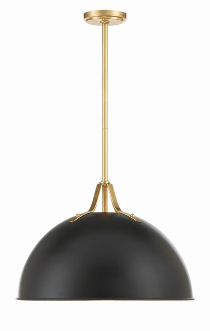 Crystorama Soto Chandelier Matte Black, Antique Gold