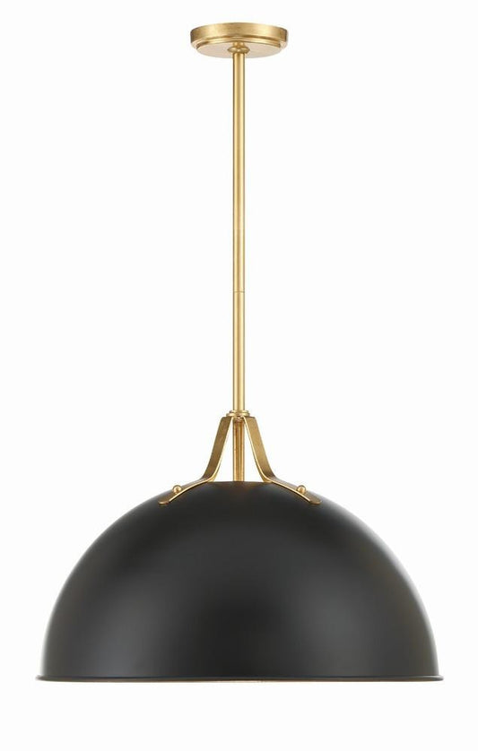 Crystorama Soto Chandelier Matte Black, Antique Gold