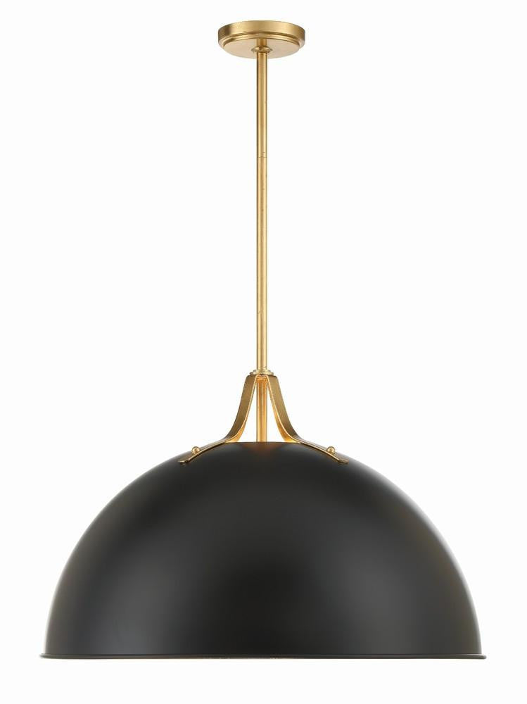 Crystorama Soto Chandelier Matte Black, Antique Gold