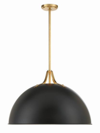 Crystorama Soto Chandelier Matte Black, Antique Gold