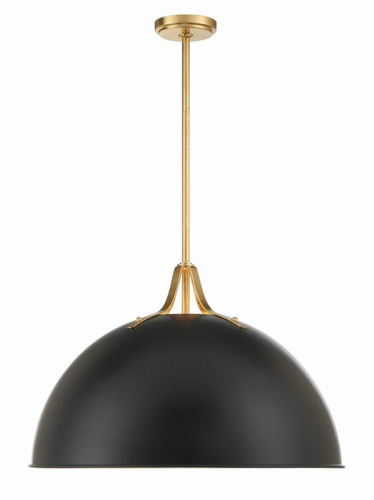 Crystorama Soto Chandelier Matte Black, Antique Gold