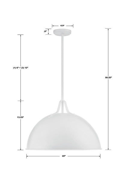 Crystorama Soto Chandelier - White 13.25"H