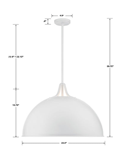 Crystorama Soto Chandelier - White 15.75"H