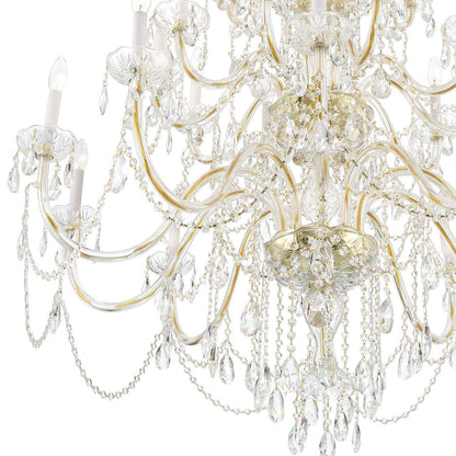 Crystorama Traditional Crystal Chandelier - Polished Brass, Hand Cut Crystal 61"H