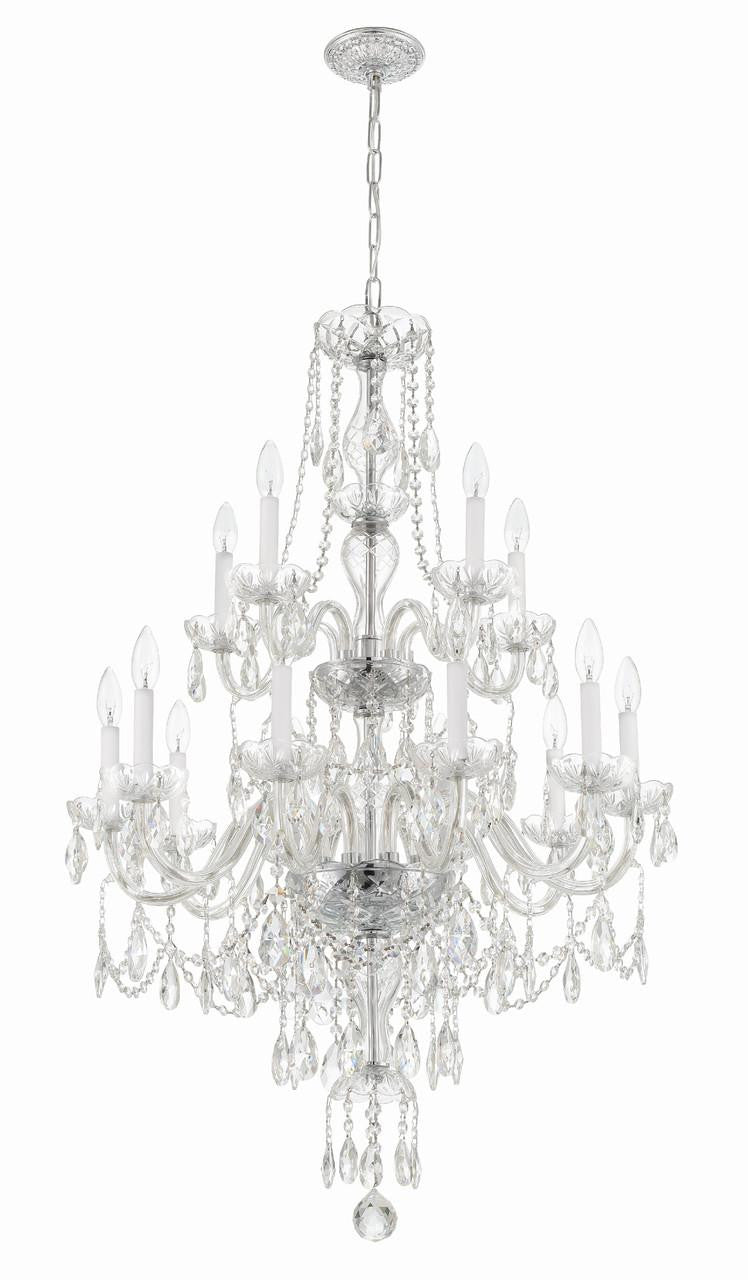 Crystorama Traditional Crystal Chandelier - Polished Chrome, Hand Cut Crystal 43.75"H