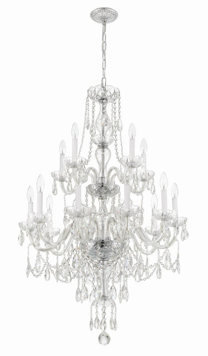 Crystorama Traditional Crystal Chandelier - Polished Chrome, Hand Cut Crystal 43.75"H