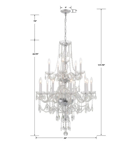 Crystorama Traditional Crystal Chandelier - Polished Chrome, Hand Cut Crystal 43.75"H