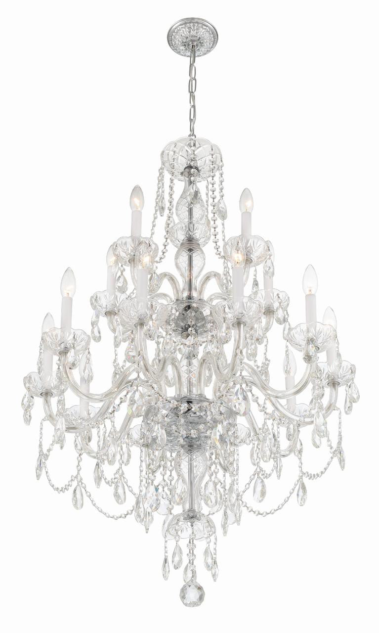 Crystorama Traditional Crystal Chandelier - Polished Chrome, Hand Cut Crystal 43.75"H