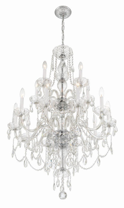Crystorama Traditional Crystal Chandelier - Polished Chrome, Hand Cut Crystal 43.75"H