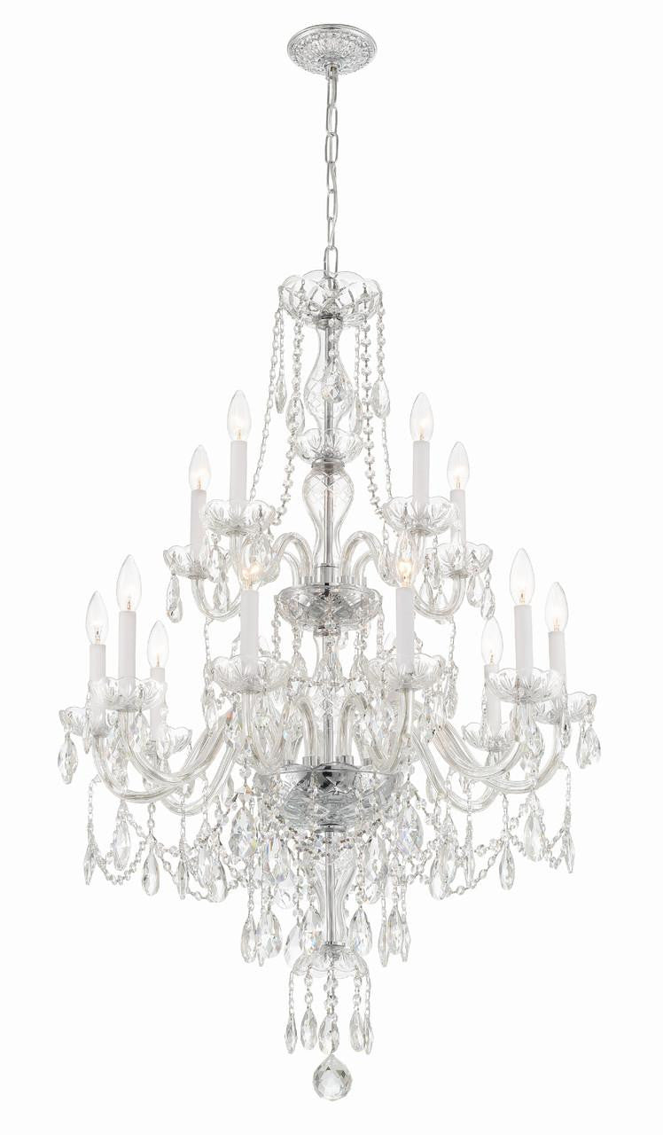 Crystorama Traditional Crystal Chandelier - Polished Chrome, Hand Cut Crystal 43.75"H