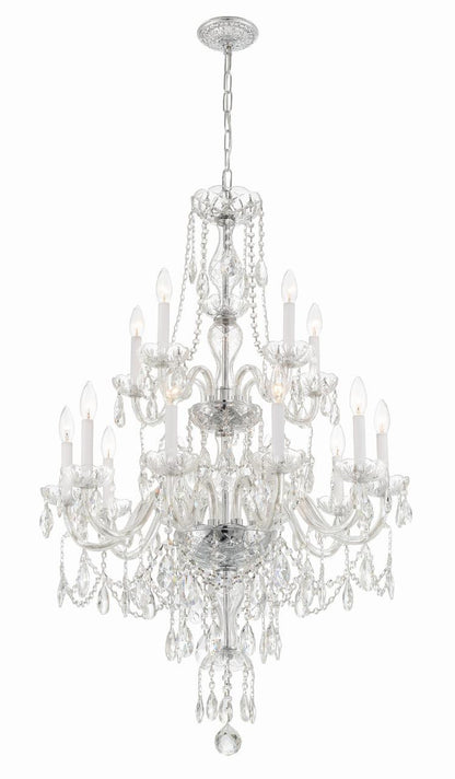 Crystorama Traditional Crystal Chandelier - Polished Chrome, Hand Cut Crystal 43.75"H