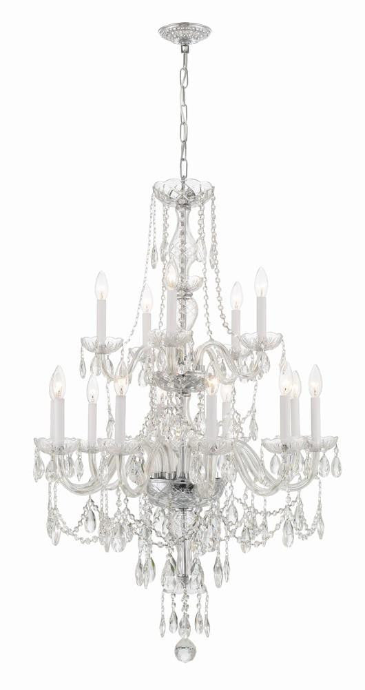 Crystorama Traditional Crystal Chandelier - Polished Chrome, Hand Cut Crystal 43.75"H