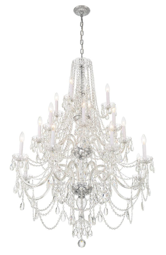 Crystorama Traditional 20 Light Crystal Chandelier Polished Brass