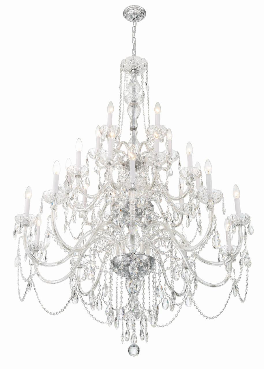 Crystorama Traditional 25 Light Crystal Chandelier Polished Brass