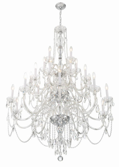 Crystorama Traditional 25 Light Crystal Chandelier Polished Brass