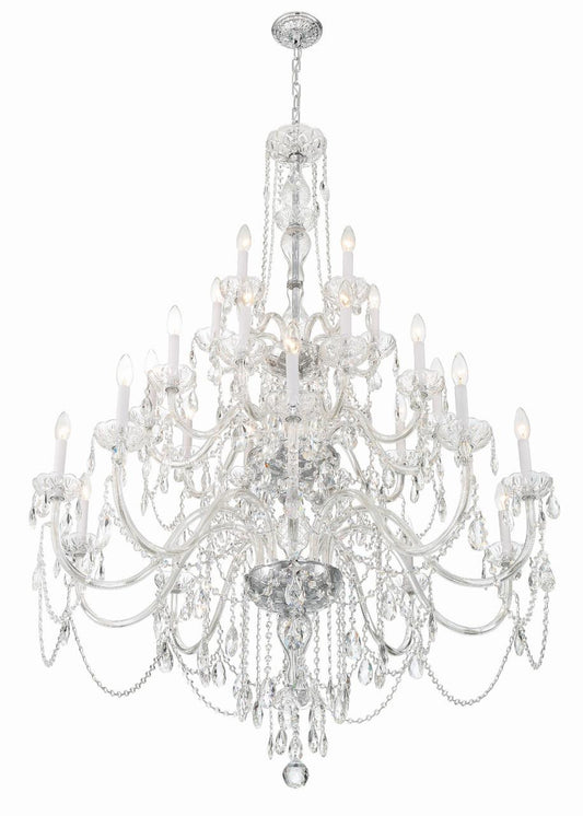 Crystorama Traditional 25 Light Crystal Chandelier Polished Brass