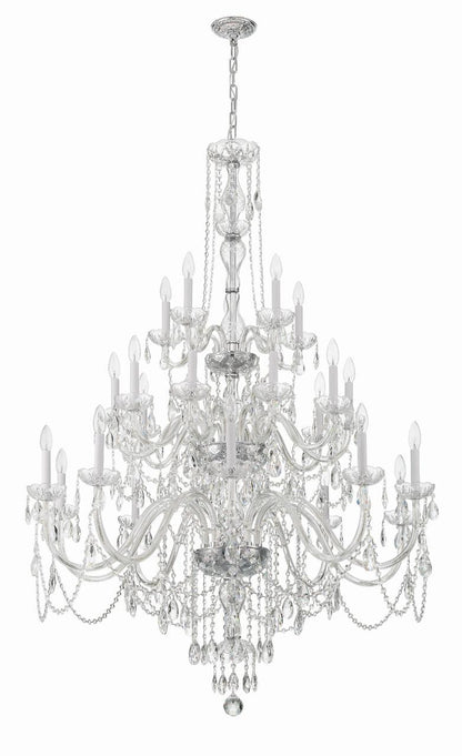 Crystorama Traditional Crystal Chandelier - Polished Chrome, Hand Cut Crystal 61"H