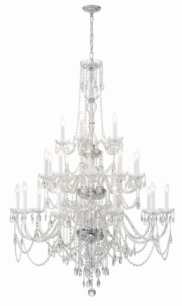 Crystorama Traditional 25 Light Crystal Chandelier Polished Chrome