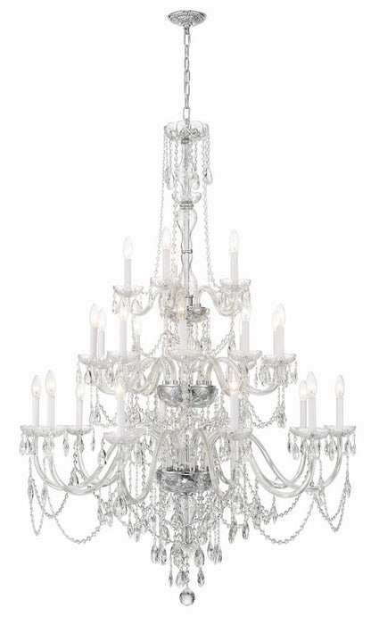 Crystorama Traditional 25 Light Crystal Chandelier Polished Chrome
