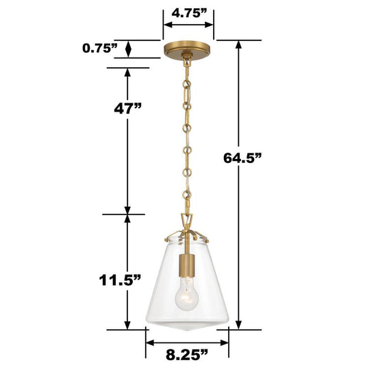Crystorama Voss Mini Pendant Matte Black