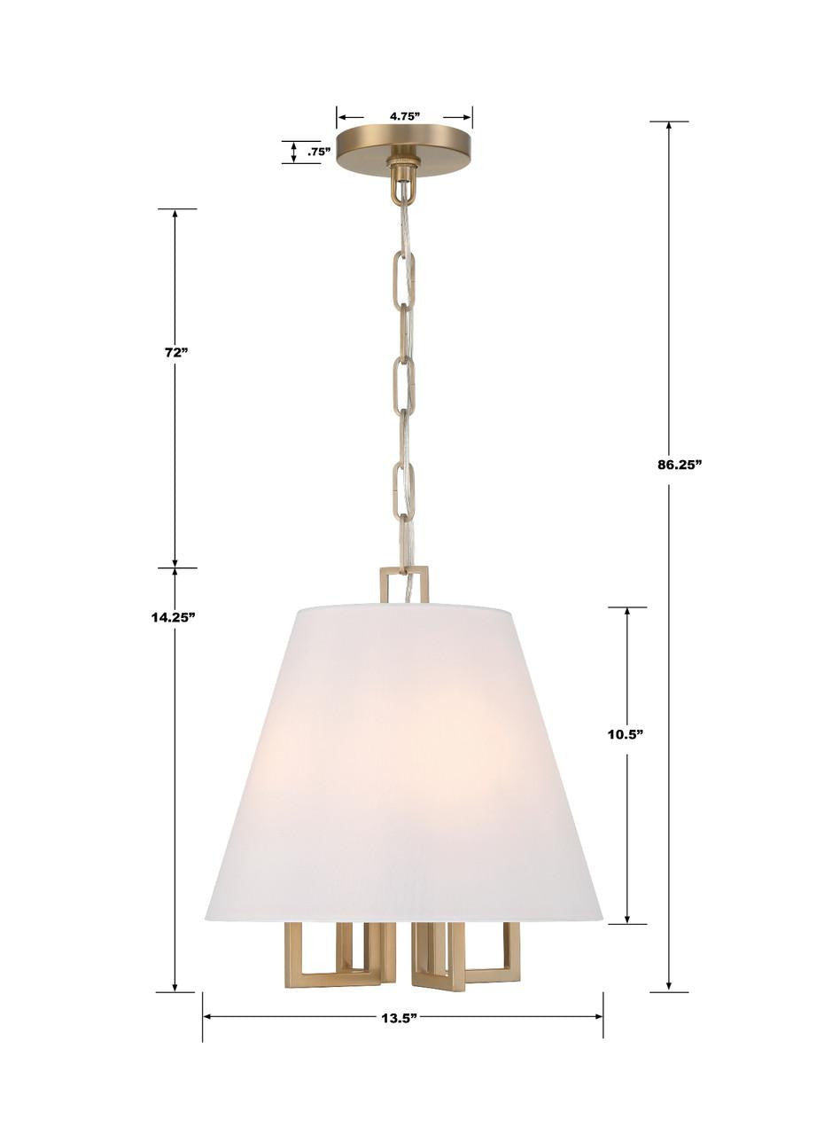 Crystorama Westwood Pendant - Vibrant Gold 14.25"H