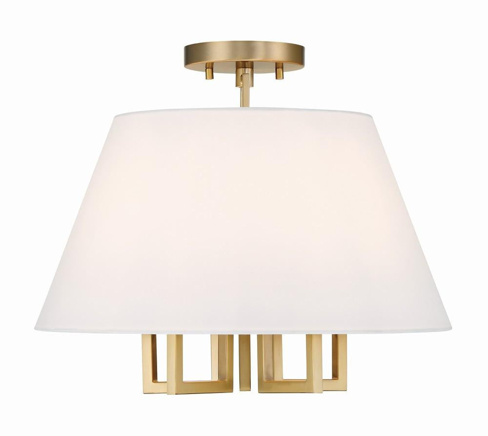 Crystorama Westwood Semi Flush Mount - Vibrant Gold 13.25"H