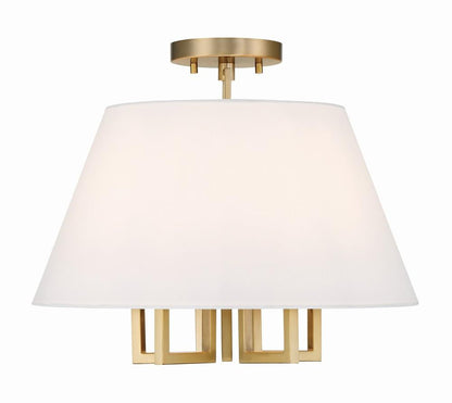 Crystorama Westwood Semi Flush Mount - Vibrant Gold 13.25"H