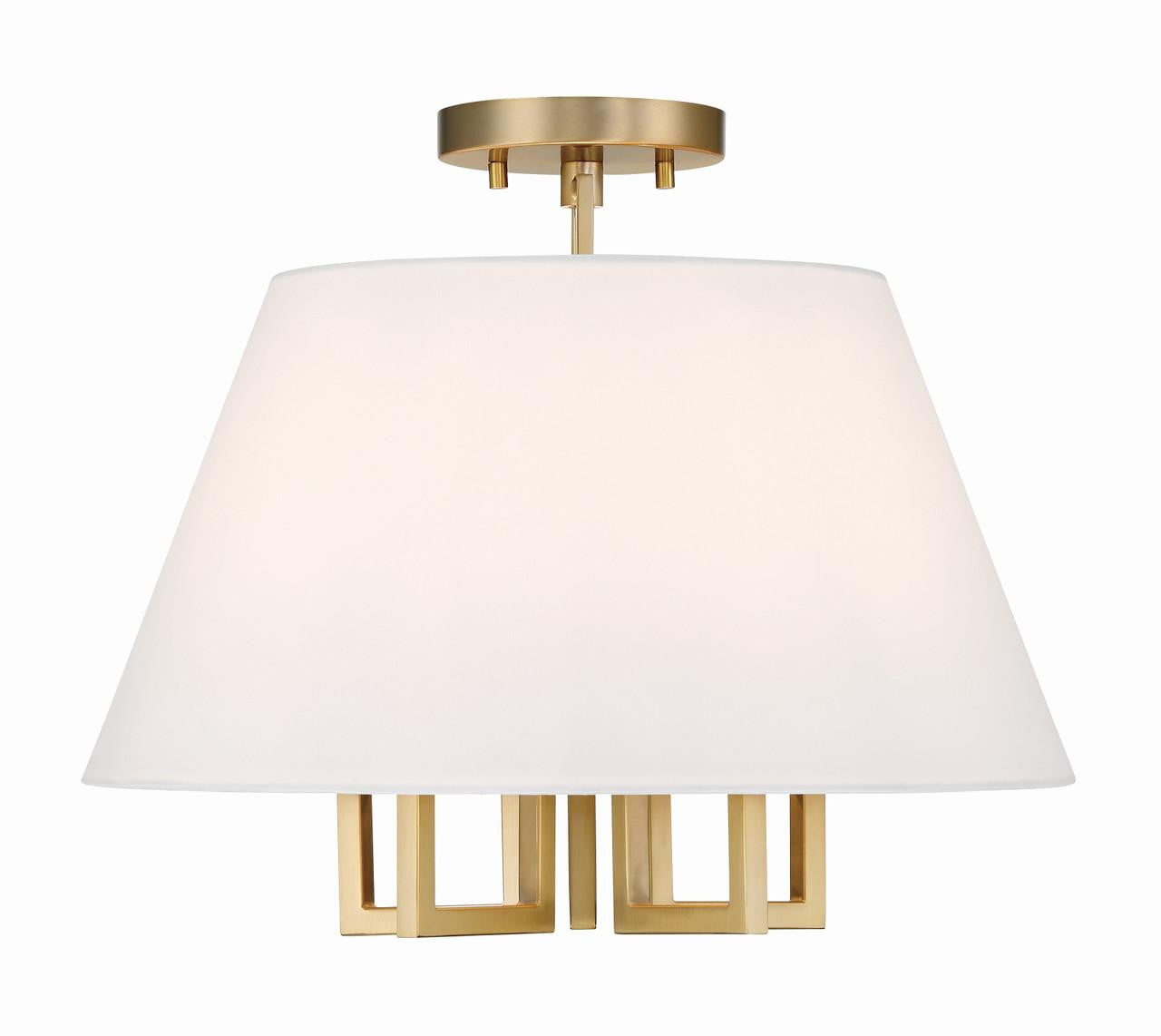 Crystorama Westwood Semi Flush Mount - Vibrant Gold 13.25"H