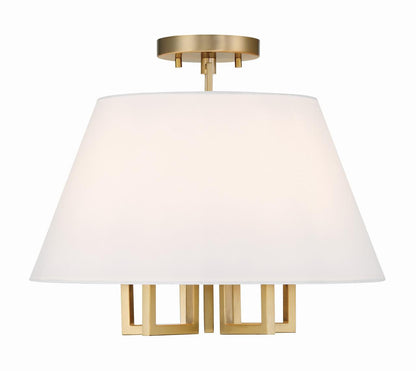 Crystorama Westwood Semi Flush Mount - Vibrant Gold 13.25"H