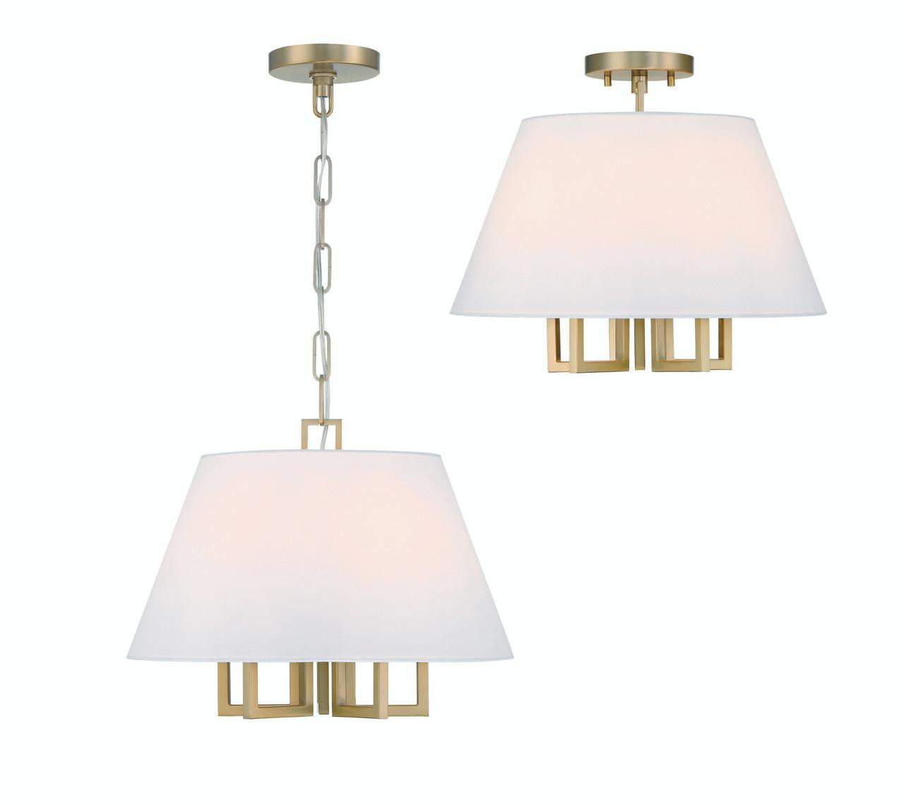 Crystorama Westwood Semi Flush Mount - Vibrant Gold 13.25"H